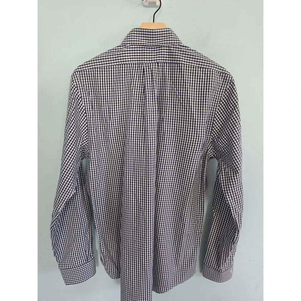 Men's M Brooks Brothers Regent Gingham Button Down Preppy ShirtBlue White
